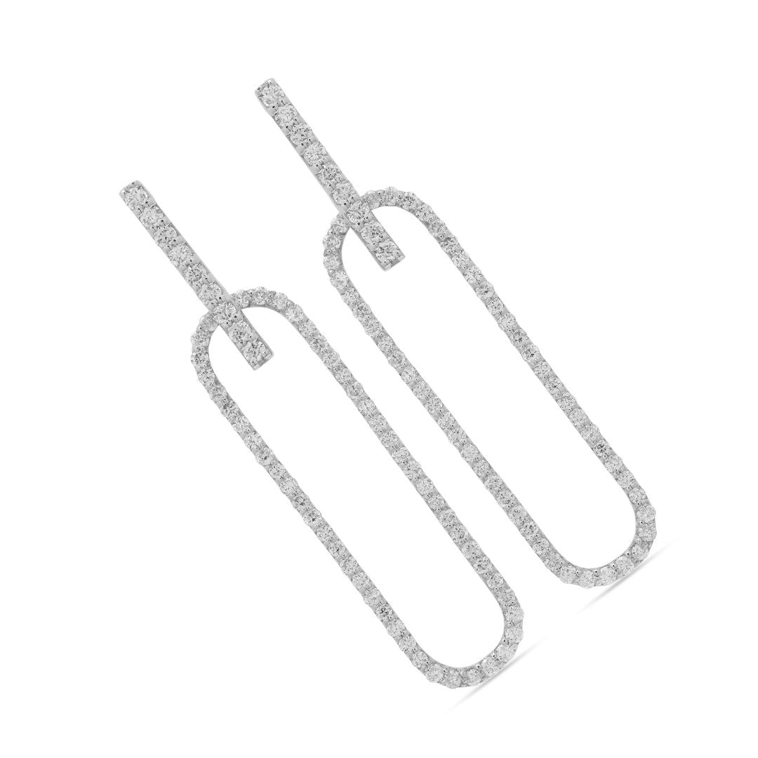 Ace Paperclip Earrings White Gold