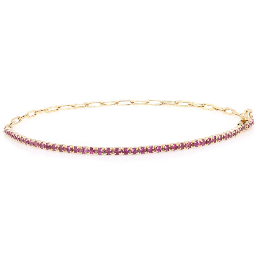 Paperclip Pink Sapphire Bracelet