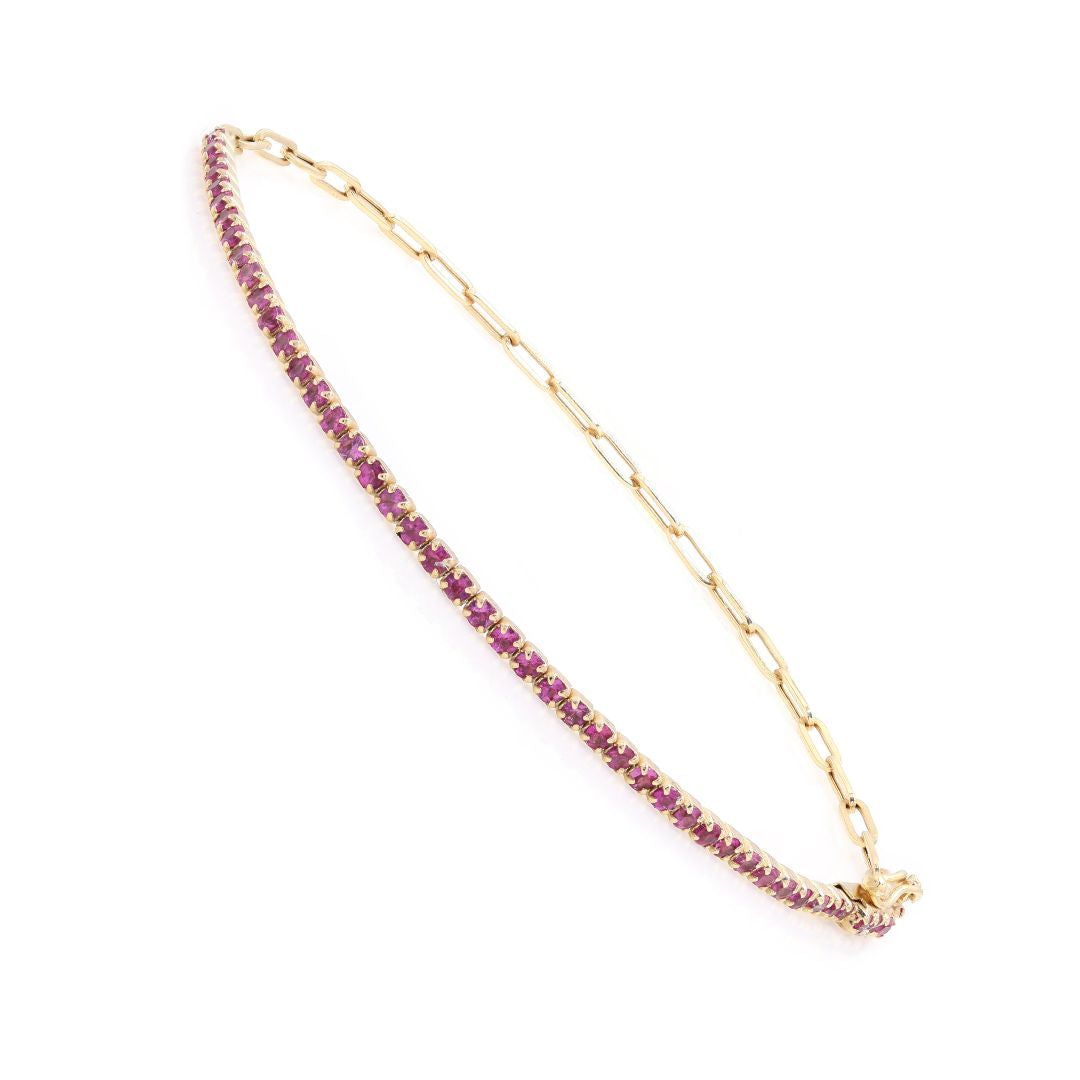 Paperclip Pink Sapphire Bracelet
