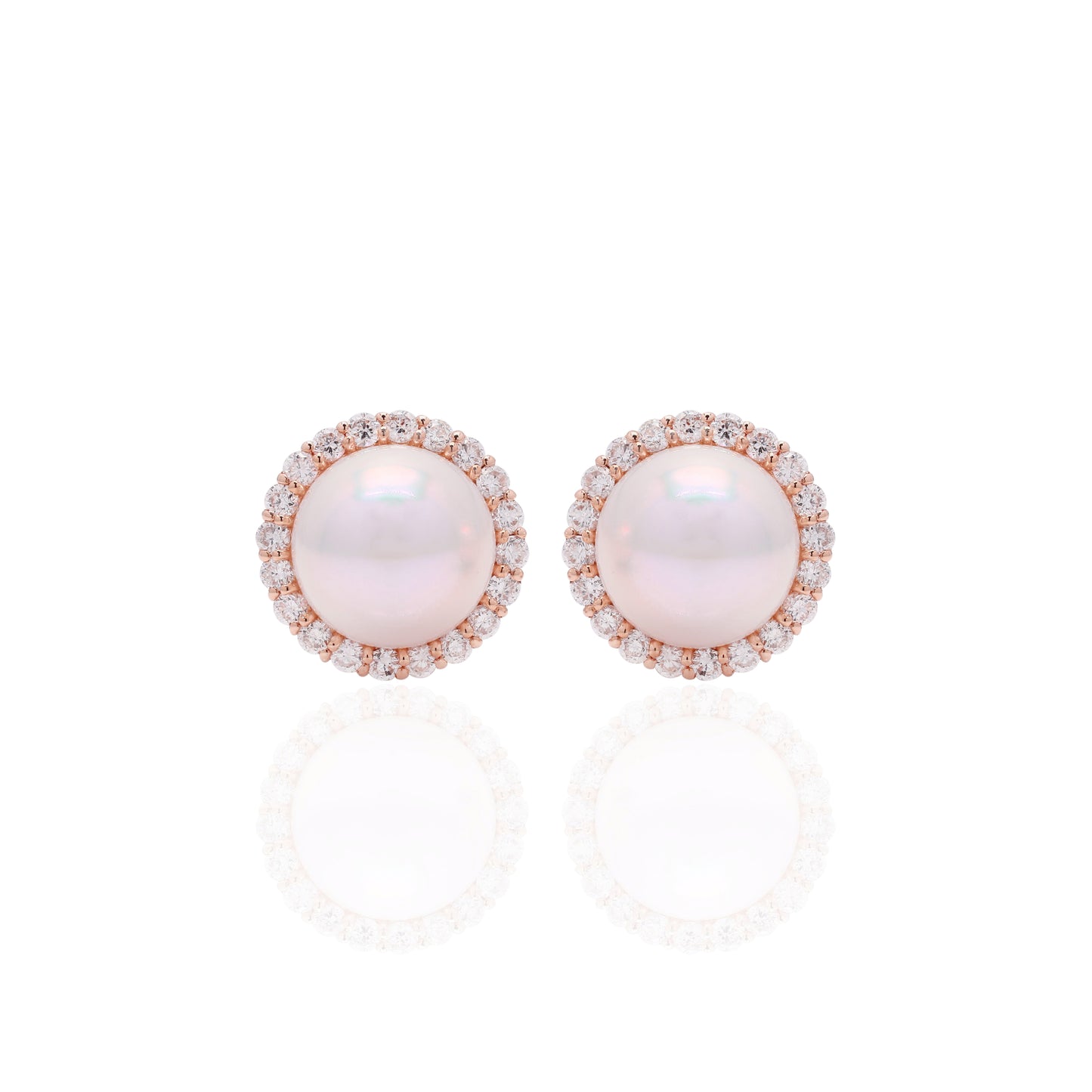 Rose Gold Akoya Pearl Studs