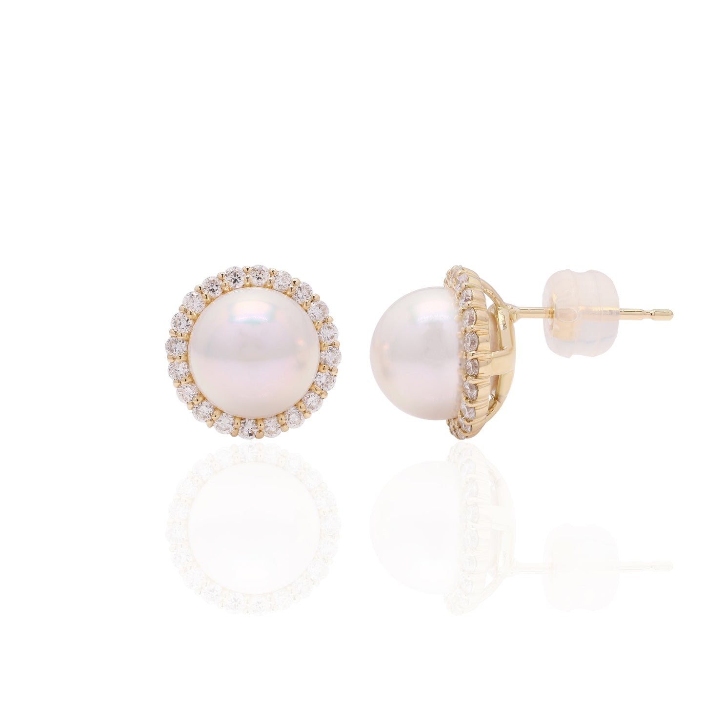 Yellow Gold Akoya Pearl Studs