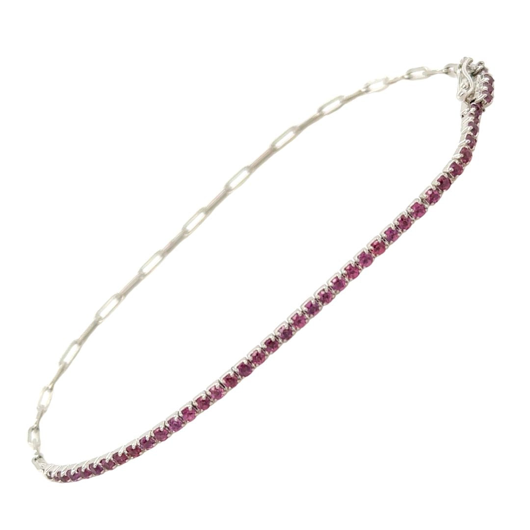 Paperclip Rhodolite Bracelet