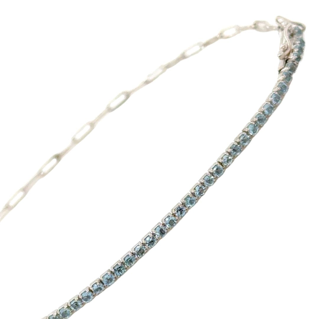 Paperclip Aquamarine Bracelet