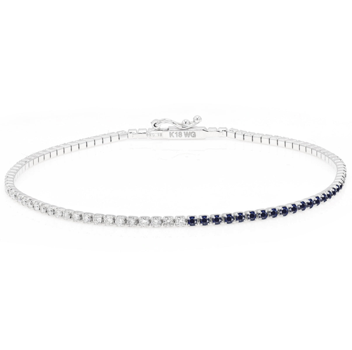 Half And Half Tennis Blue Sapphire Bracelet