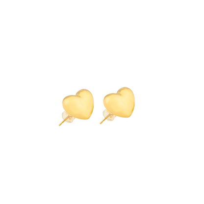 Gold Heart Studs