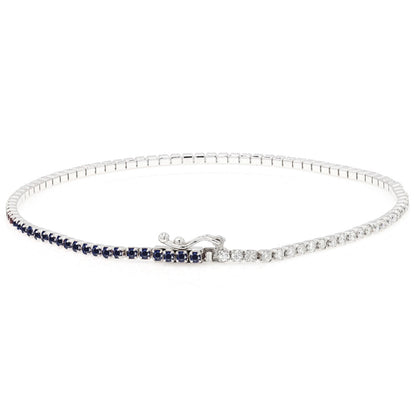 Half And Half Tennis Blue Sapphire Bracelet