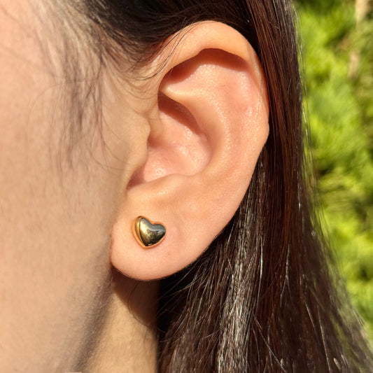 Gold Heart Studs