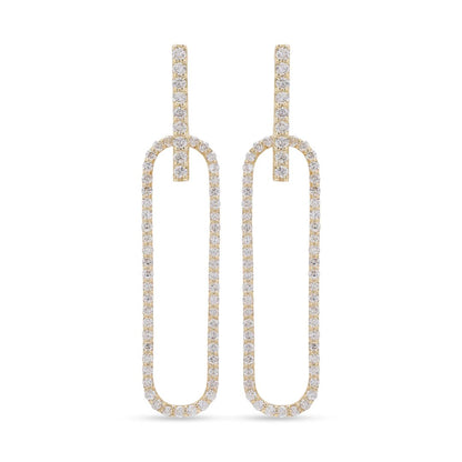 Indulge in the epitome of modern sophistication with our Ace Paperclip Earrings, crafted from radiant 18k yellow gold and studded with dazzling diamonds.