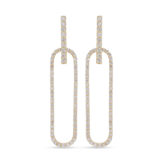 Indulge in the epitome of modern sophistication with our Ace Paperclip Earrings, crafted from radiant 18k yellow gold and studded with dazzling diamonds.