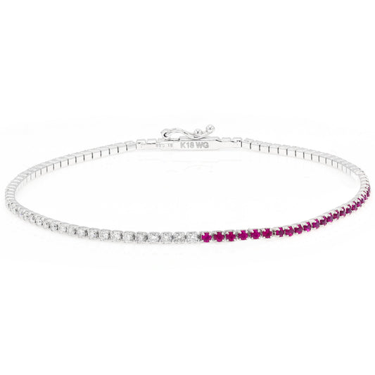 Half and Half Pink Sapphire Tennis Bracelet