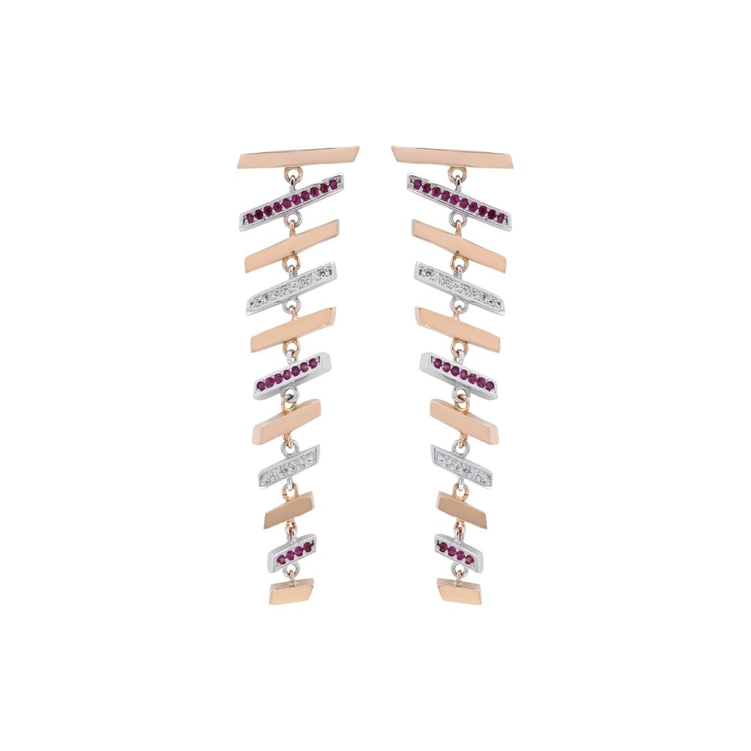 Elevate your elegance with our Domino Earrings, masterfully crafted in luxurious 18k rose gold