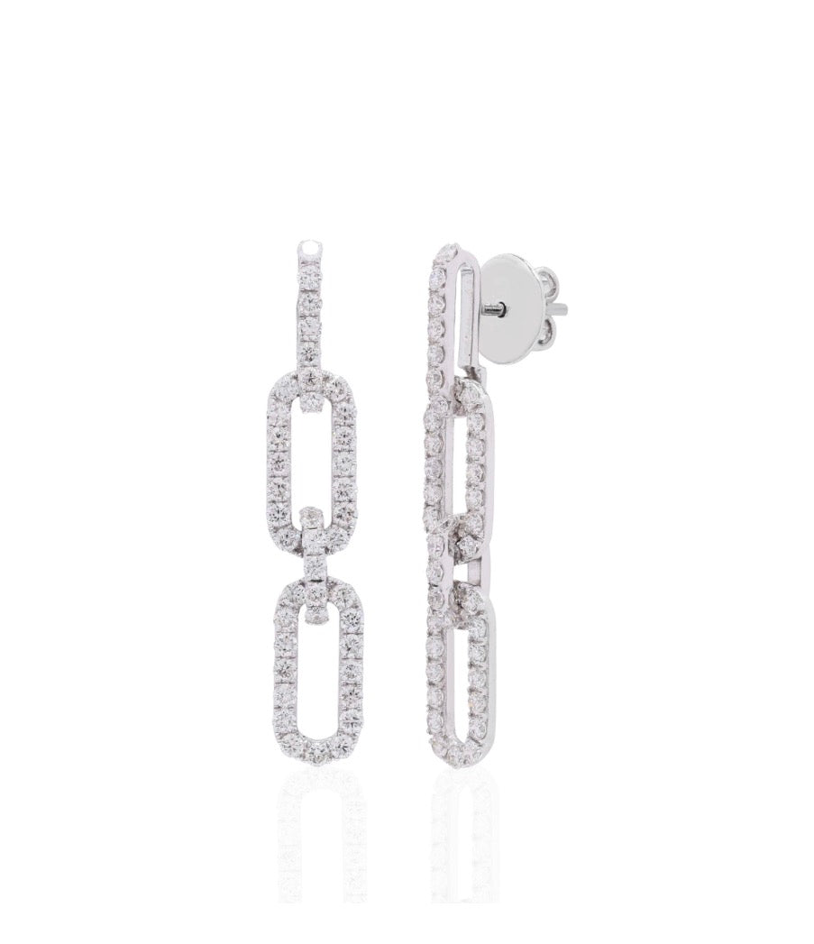 Diamond Paperclip Earrings