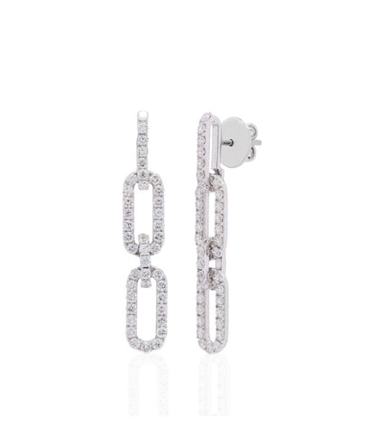 Diamond Paperclip Earrings