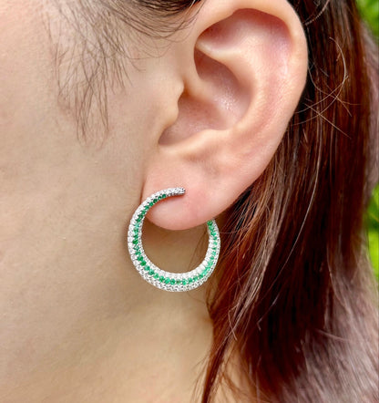 Triple Halo Hoops Earrings