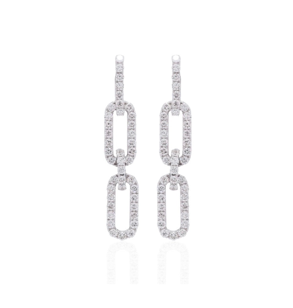 Diamond Paperclip Earrings