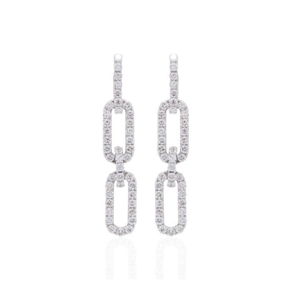 Diamond Paperclip Earrings