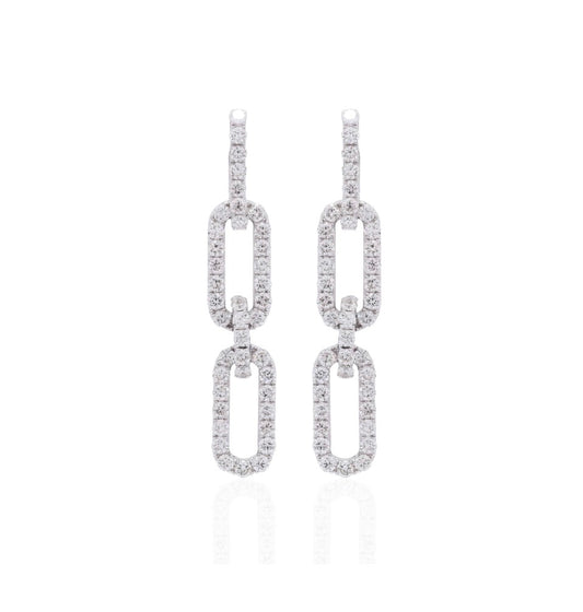 Diamond Paperclip Earrings