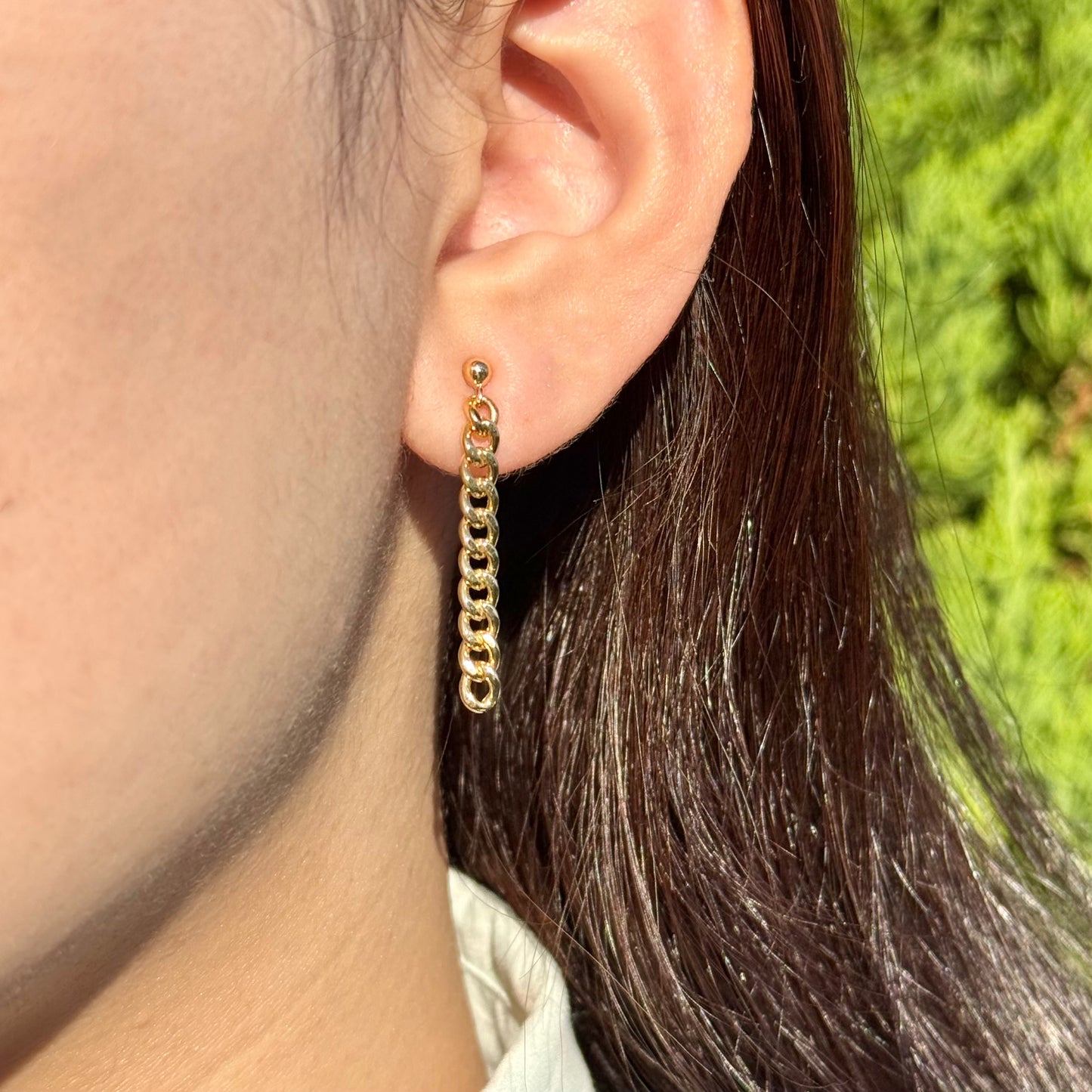 Curb Chain Drop Earrings