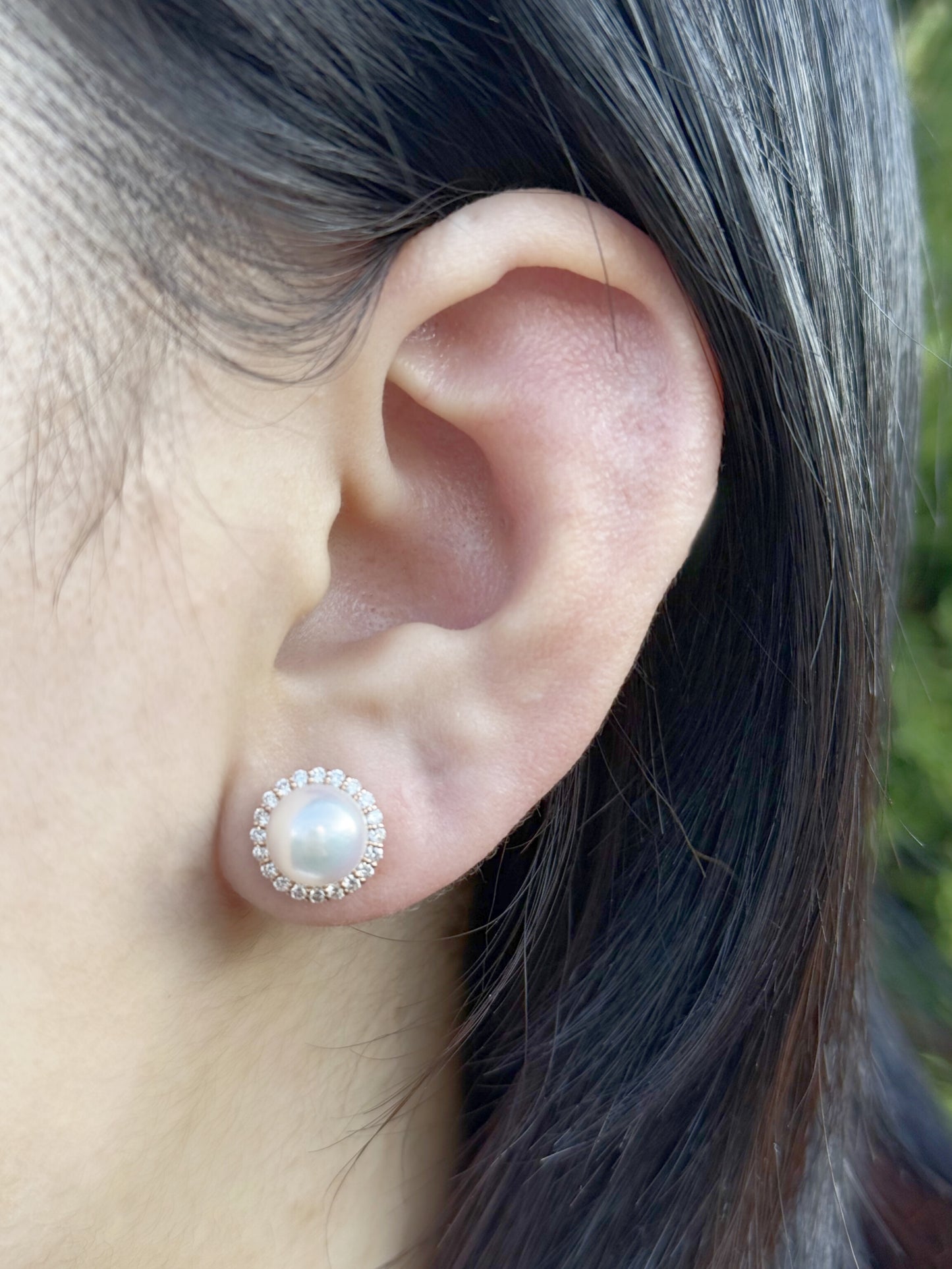 Rose Gold Akoya Pearl Studs