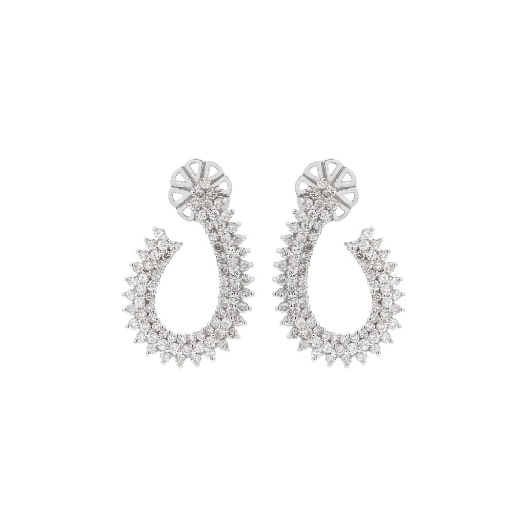 Our Infinity Pear earrings perfectly complement the pendant, featuring a stunning array of diamonds meticulously set along the elegant pear-shaped curves