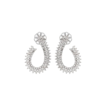 Our Infinity Pear earrings perfectly complement the pendant, featuring a stunning array of diamonds meticulously set along the elegant pear-shaped curves