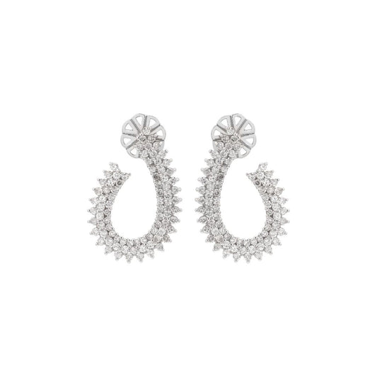 Our Infinity Pear earrings perfectly complement the pendant, featuring a stunning array of diamonds meticulously set along the elegant pear-shaped curves