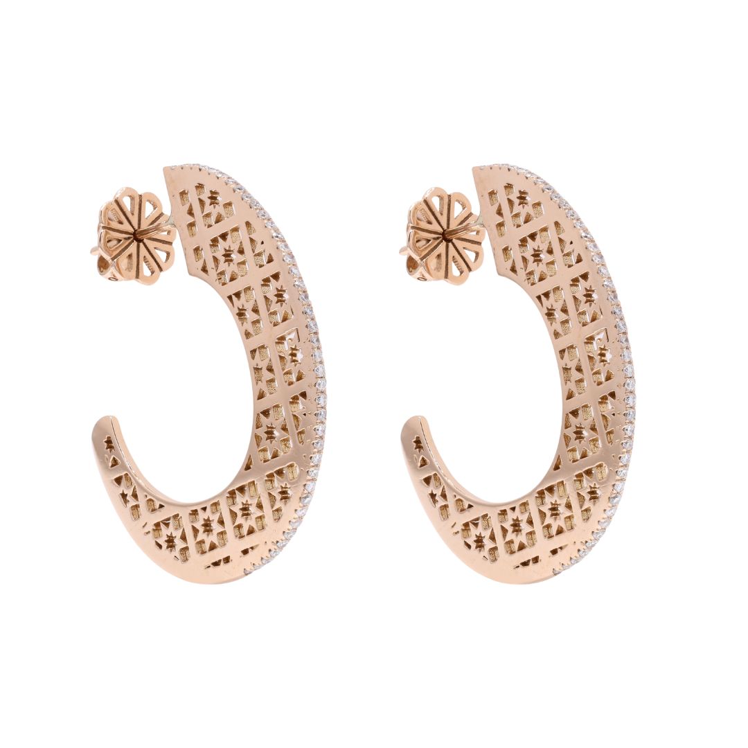 Experience the allure of intricate design and timeless elegance with our Moroccan Moon Earrings