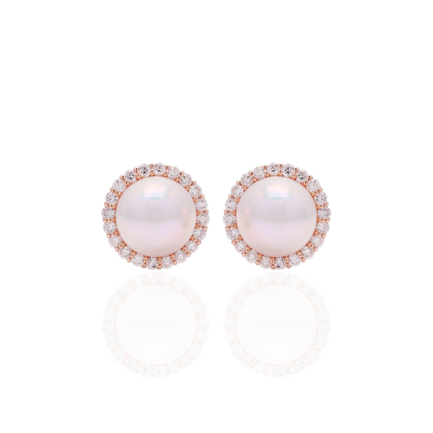 Rose Gold Akoya Pearl Studs