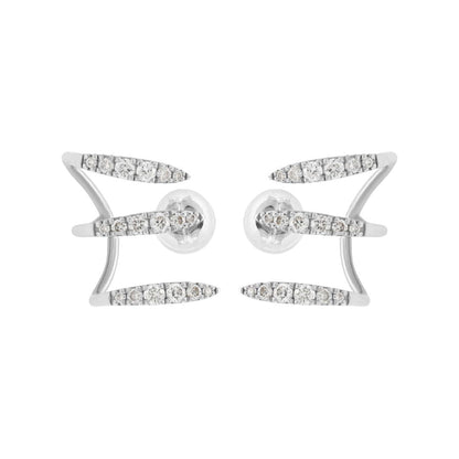 Embrace the allure of modern sophistication with our stunning 18K White Gold Diamond Triple Ear Cuffs. 