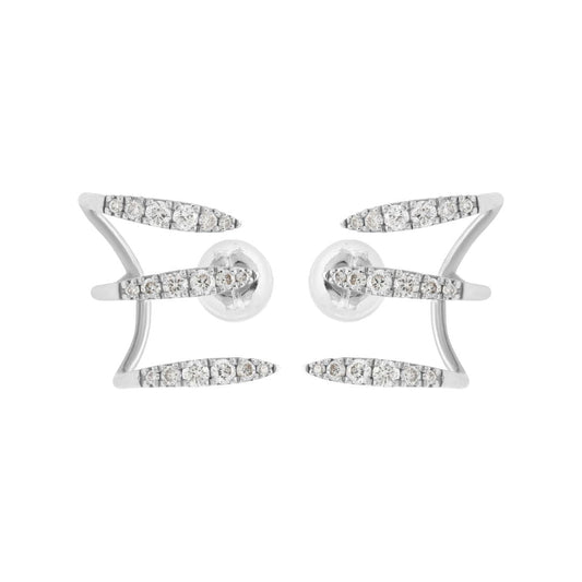 Embrace the allure of modern sophistication with our stunning 18K White Gold Diamond Triple Ear Cuffs. 