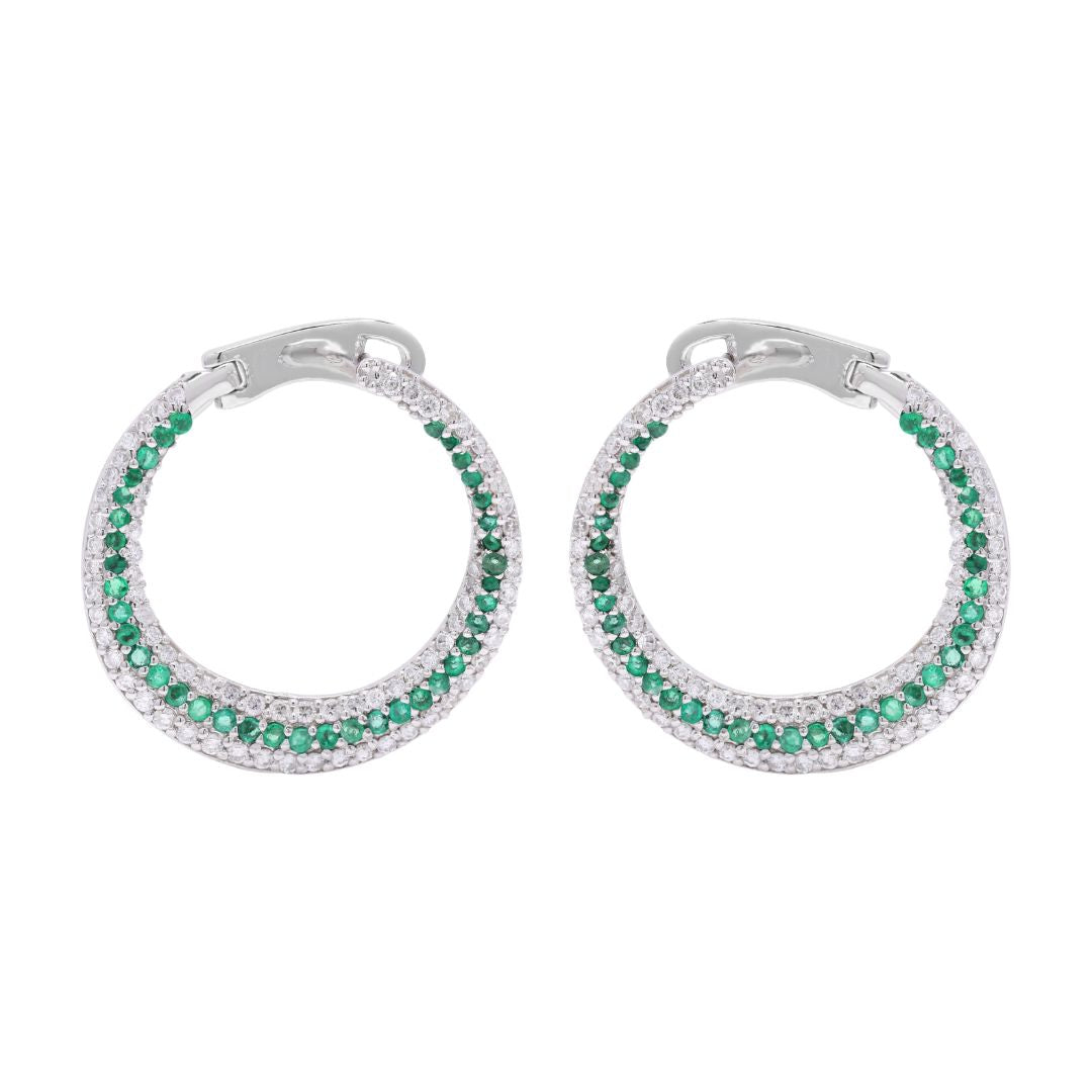 Embrace timeless elegance with our Triple Halo Hoops, beautifully crafted in 18k white gold.