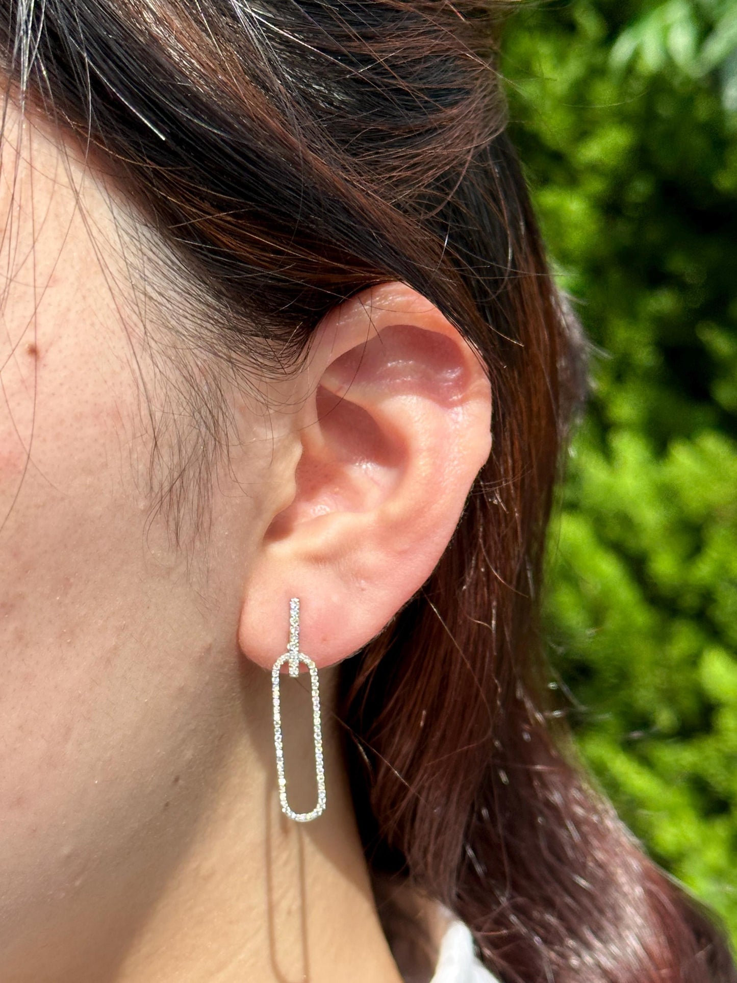 Ace Paperclip Earrings White Gold