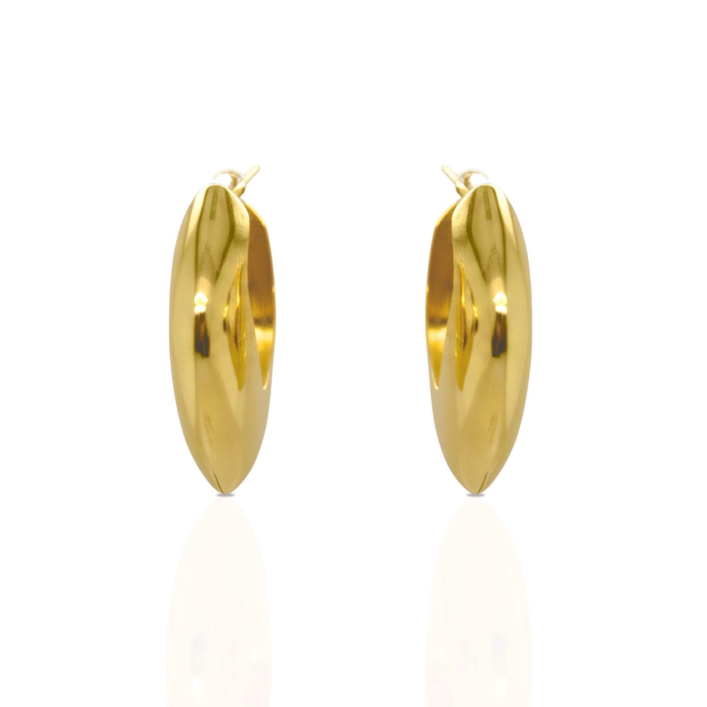 18K Yellow Gold Square Hoop Earrings, Not Plated or Coated, Minimalist Earrings, Luxury Jewelry Gift. Geometric Earrings. Unique Huggies