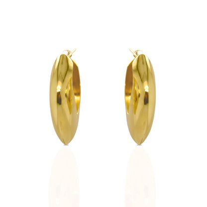 18K Yellow Gold Square Hoop Earrings, Not Plated or Coated, Minimalist Earrings, Luxury Jewelry Gift. Geometric Earrings. Unique Huggies
