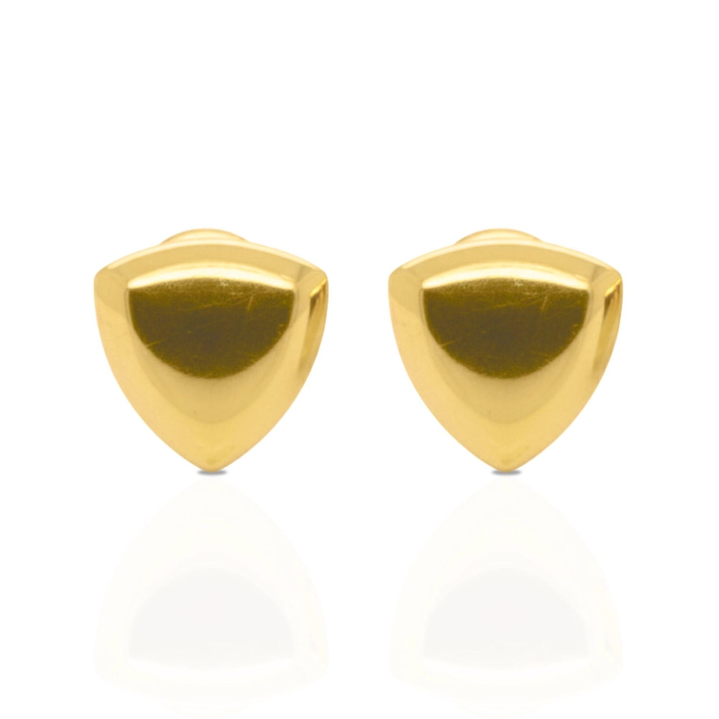18K Yellow Gold Triangle Stud Earrings, Geometric Gold Studs, No Plating or Coating, Luxury Minimal Jewelry For Her. Graduation Gift for Her