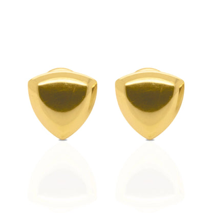 18K Yellow Gold Triangle Stud Earrings, Geometric Gold Studs, No Plating or Coating, Luxury Minimal Jewelry For Her. Graduation Gift for Her
