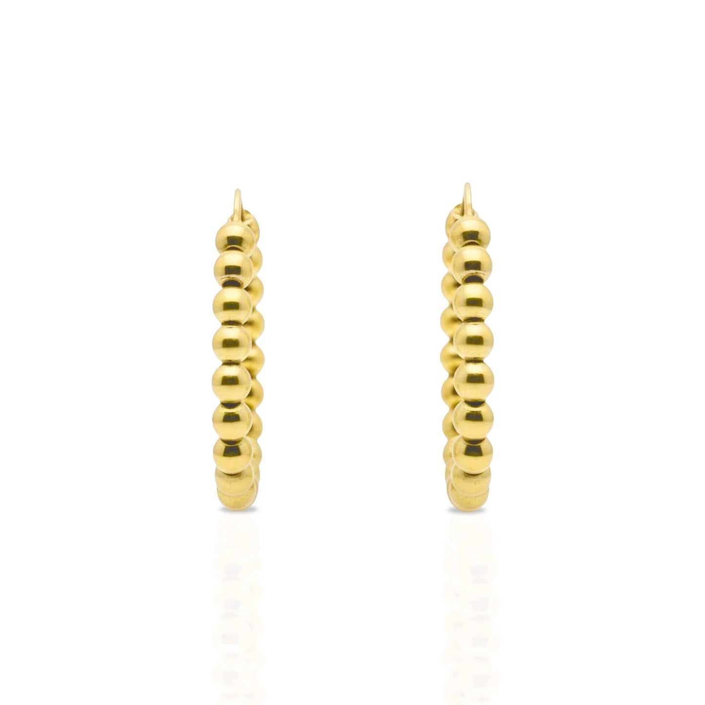 18K Yellow Gold Disco Ball Hoop Earrings, Luxury Earrings, No Plating or Coating, Earrings for Her. Mothers Day Gift for Mom. Bridal Jewelry
