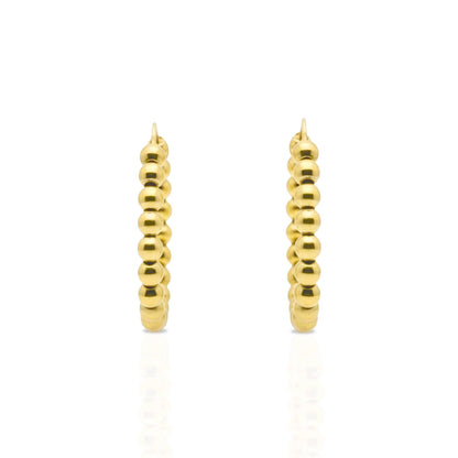 18K Yellow Gold Disco Ball Hoop Earrings, Luxury Earrings, No Plating or Coating, Earrings for Her. Mothers Day Gift for Mom. Bridal Jewelry