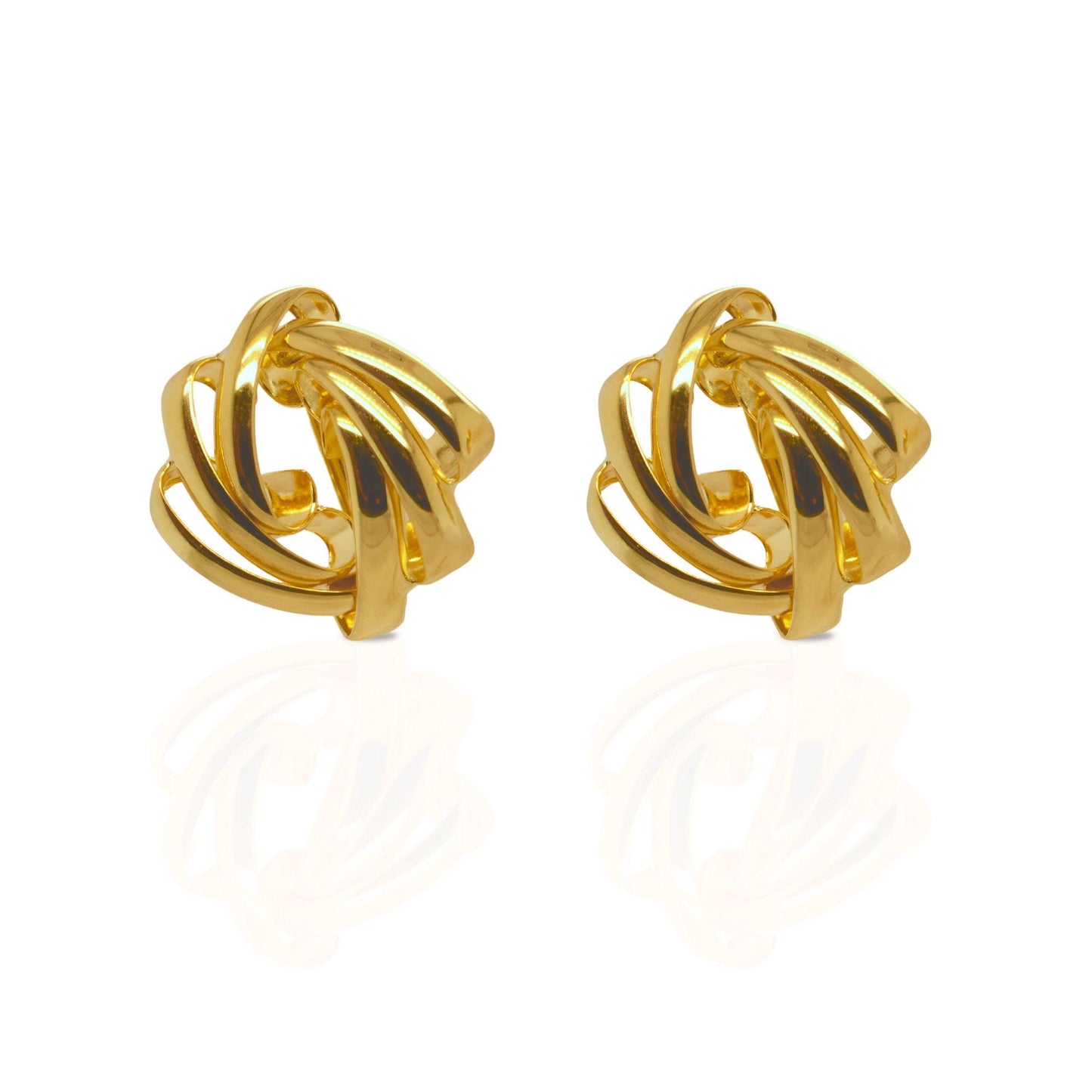 18K Yellow Gold Knot Earrings, Minimalist Gold Studs, No Plating or Coating, Everyday Luxury Earrings. Gift for Mom, Bridal Earrings
