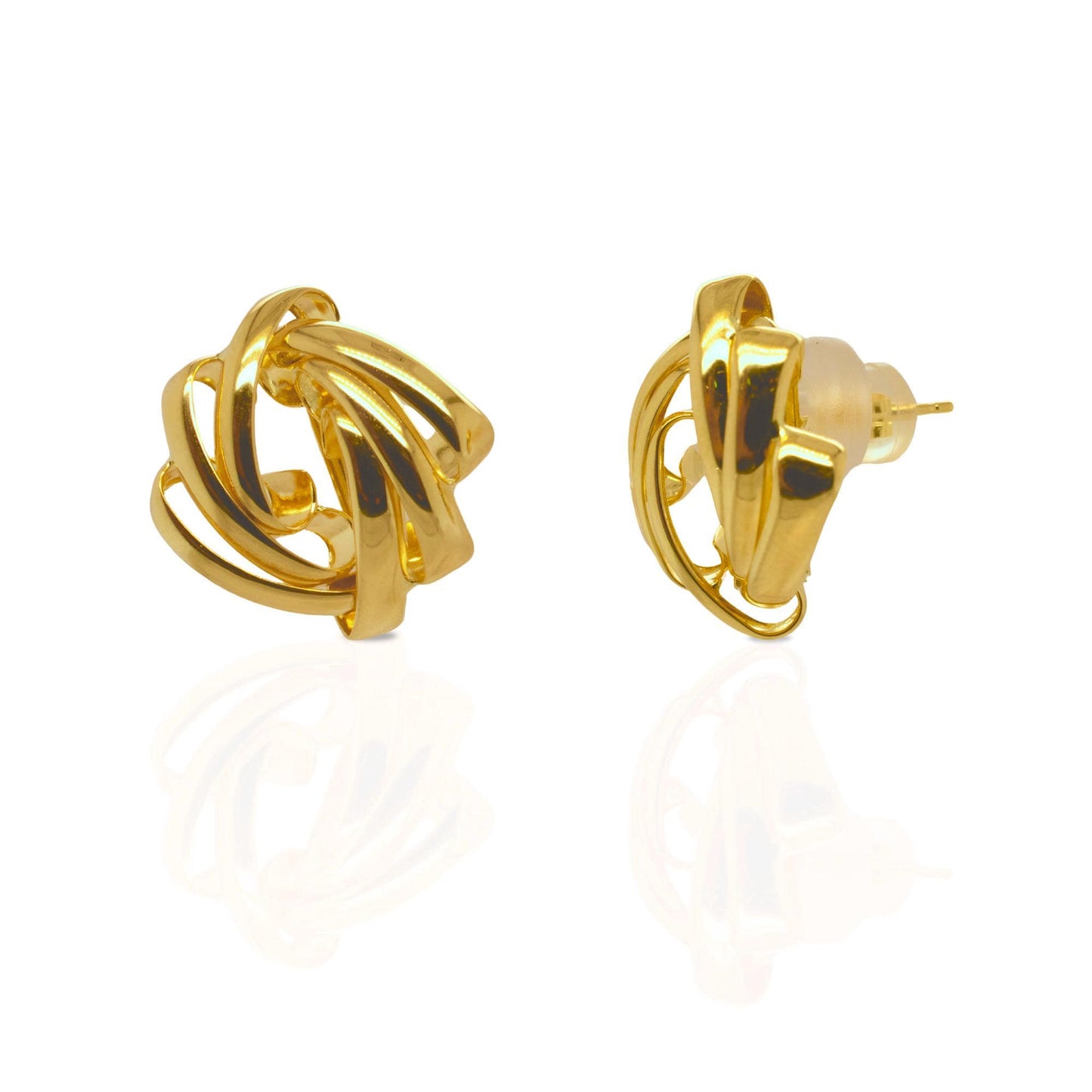 18K Yellow Gold Knot Earrings, Minimalist Gold Studs, No Plating or Coating, Everyday Luxury Earrings. Gift for Mom, Bridal Earrings