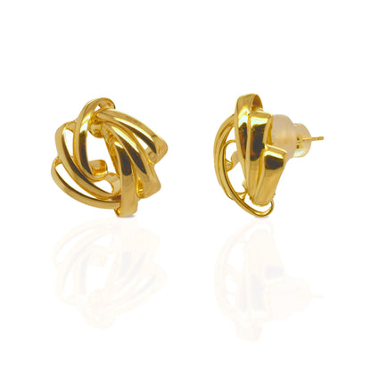 18K Yellow Gold Knot Earrings, Minimalist Gold Studs, No Plating or Coating, Everyday Luxury Earrings. Gift for Mom, Bridal Earrings
