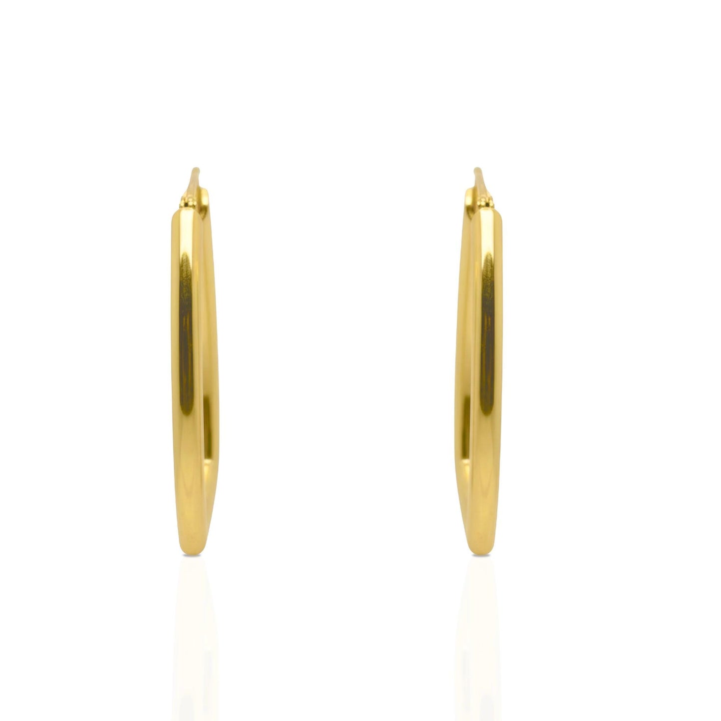 18K Yellow Gold Geometric Hoop Earrings, Statement Gold Hoops, Trapezoid Hoops. Modern Square Earrings, No Plating or Coating, Gift for Her