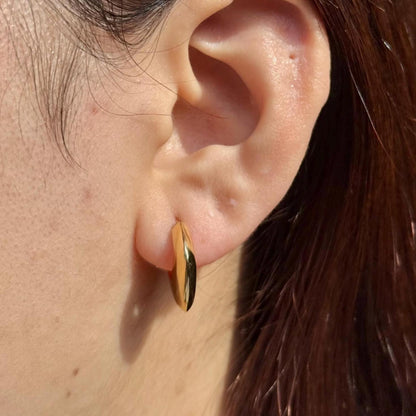 18K Yellow Gold Square Hoop Earrings, Not Plated or Coated, Minimalist Earrings, Luxury Jewelry Gift. Geometric Earrings. Unique Huggies