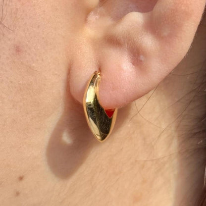 18K Yellow Gold Square Hoop Earrings, Not Plated or Coated, Minimalist Earrings, Luxury Jewelry Gift. Geometric Earrings. Unique Huggies