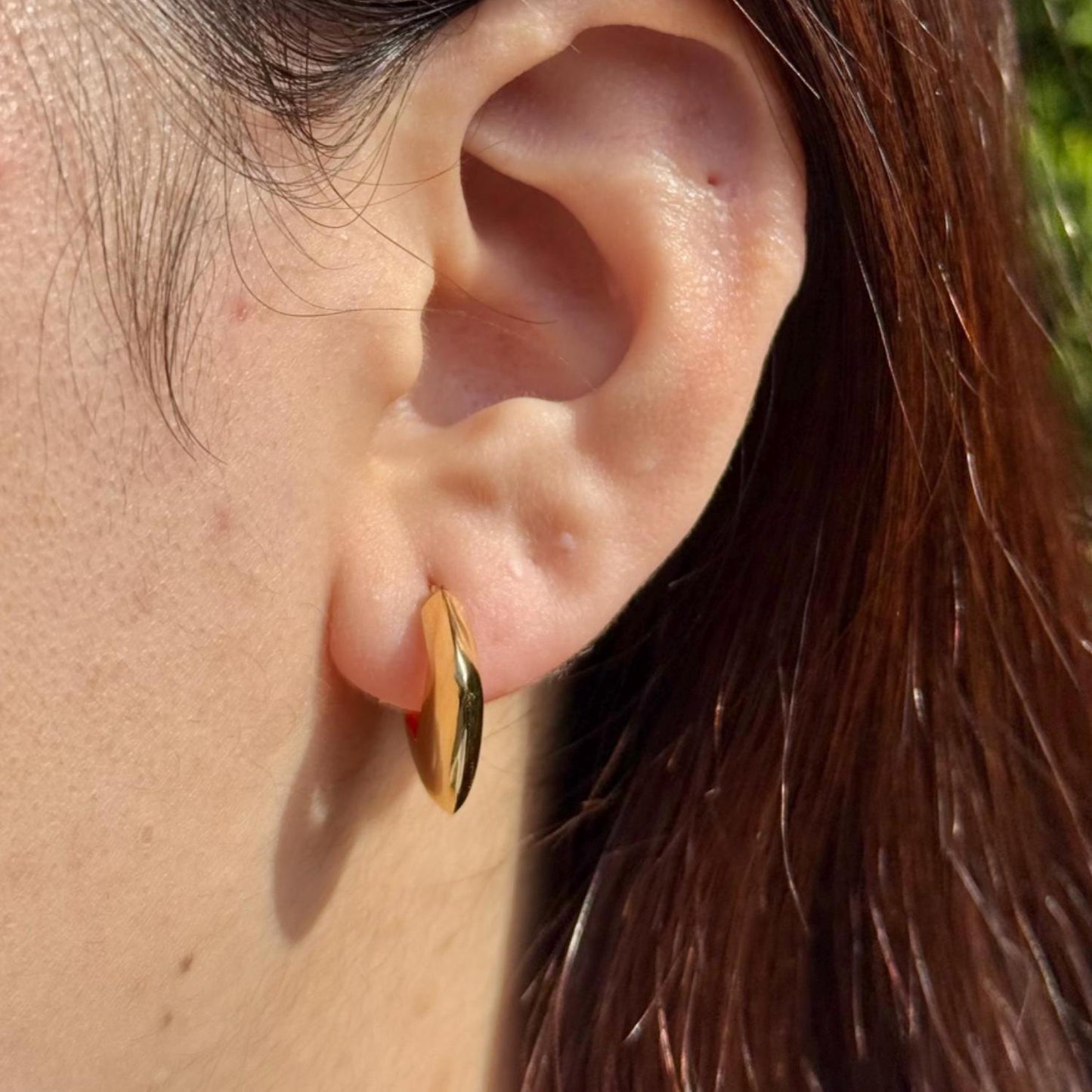 18K Yellow Gold Square Hoop Earrings, Not Plated or Coated, Minimalist Earrings, Luxury Jewelry Gift. Geometric Earrings. Unique Huggies