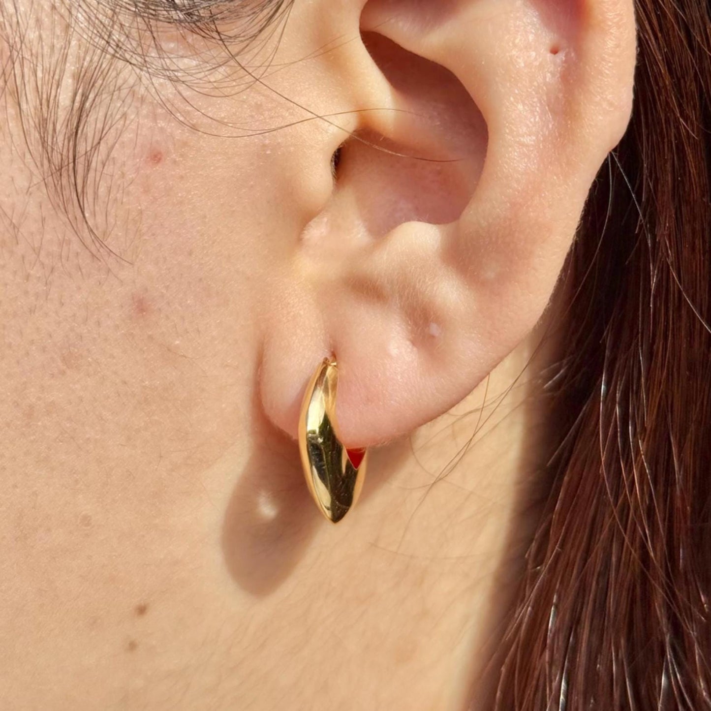 18K Yellow Gold Square Hoop Earrings, Not Plated or Coated, Minimalist Earrings, Luxury Jewelry Gift. Geometric Earrings. Unique Huggies
