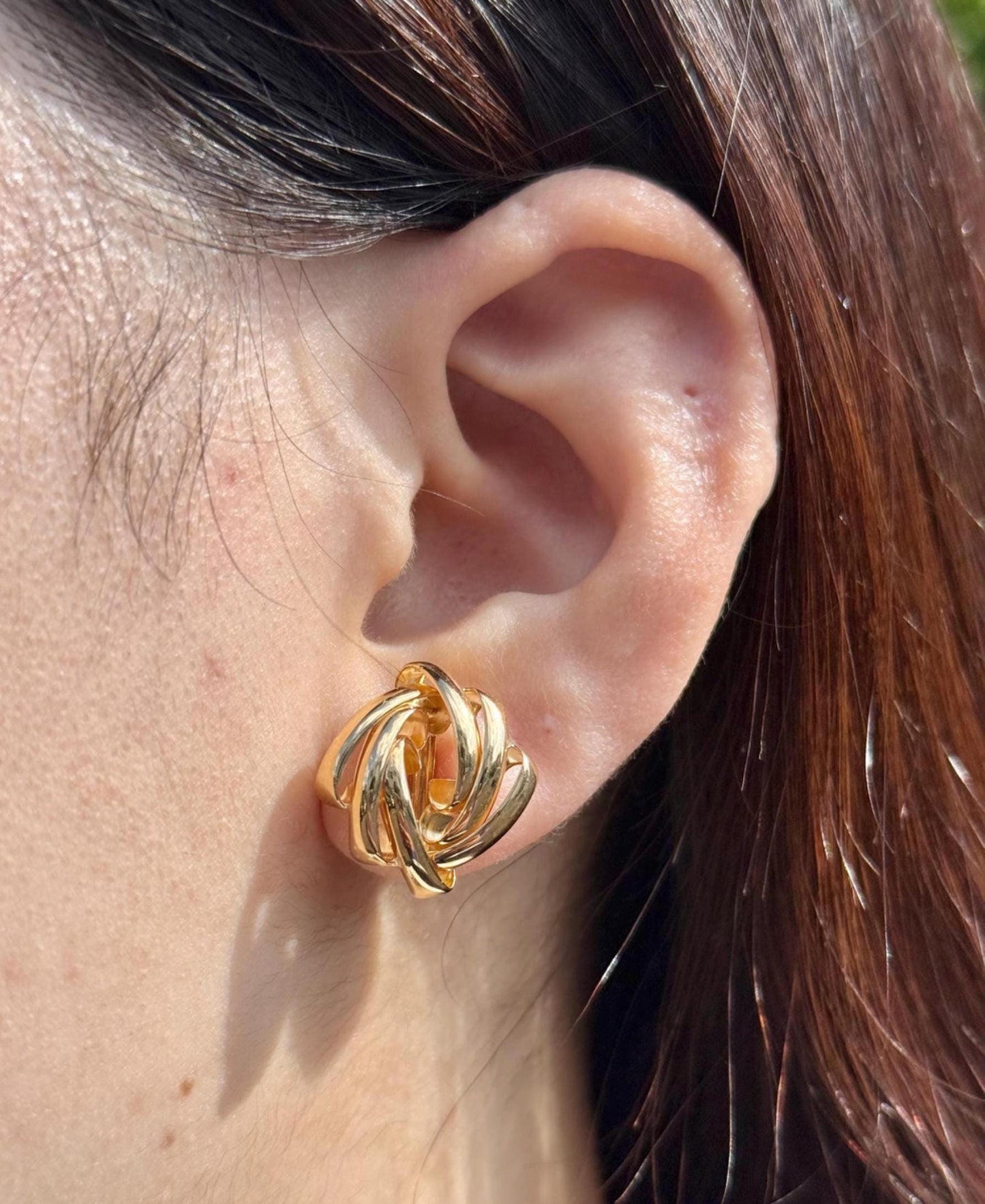 18K Yellow Gold Knot Earrings, Minimalist Gold Studs, No Plating or Coating, Everyday Luxury Earrings. Gift for Mom, Bridal Earrings