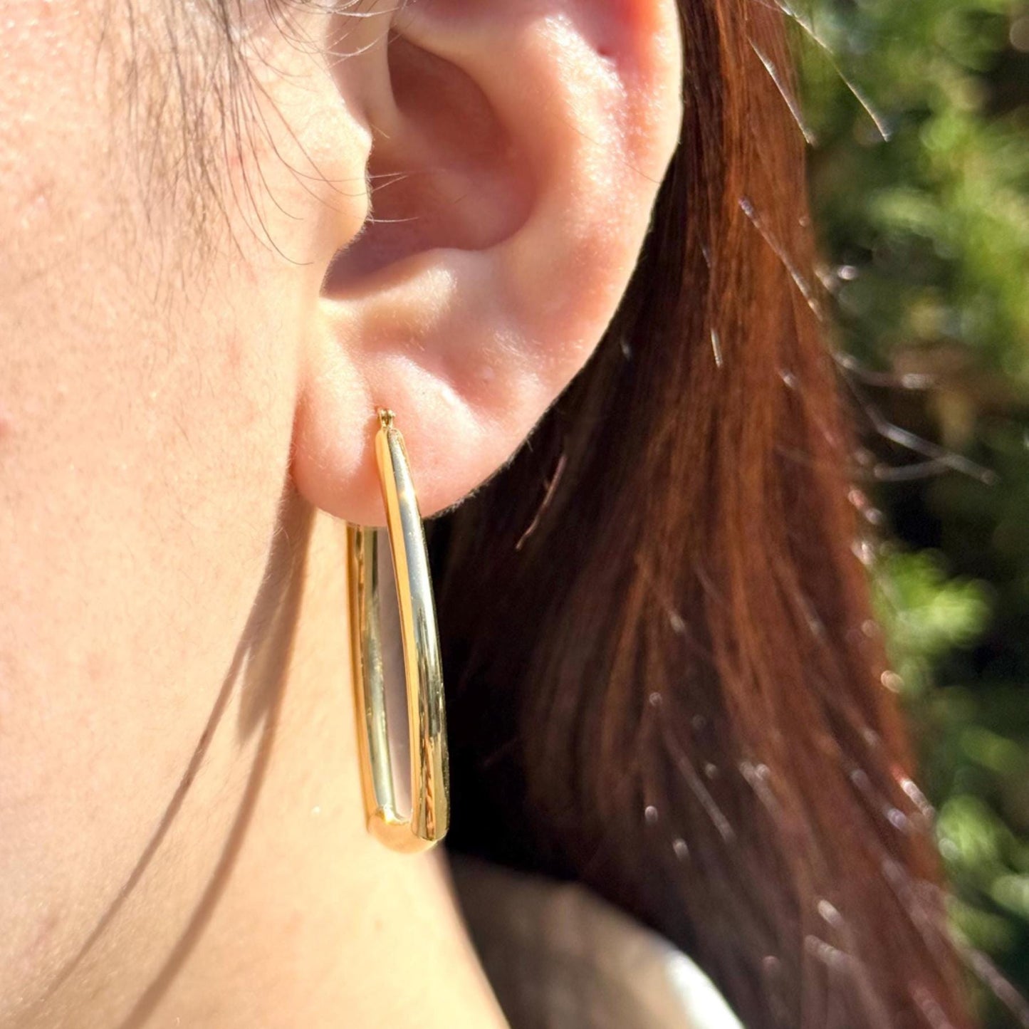 18K Yellow Gold Geometric Hoop Earrings, Statement Gold Hoops, Trapezoid Hoops. Modern Square Earrings, No Plating or Coating, Gift for Her