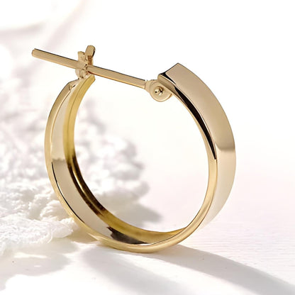 18K Gold Huggies Hoop Earrings, No Plating or Coating, Statement Jewelry For Her. Graduation Gift for Her. Luxury Huggies. Sturdy Earrings