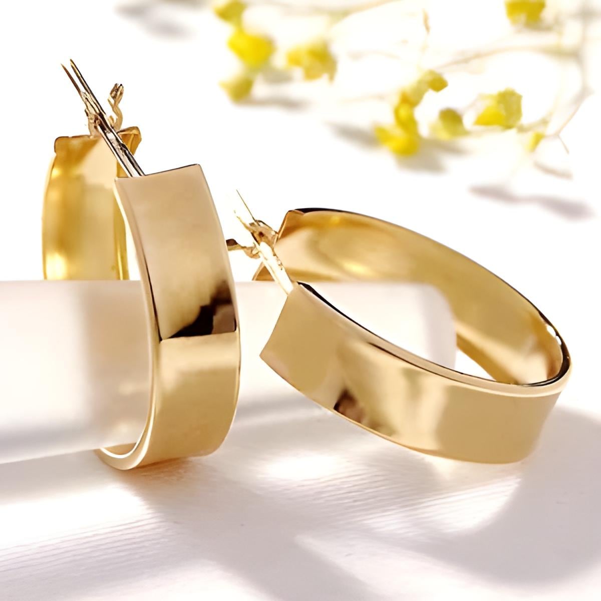 18K Gold Huggies Hoop Earrings, No Plating or Coating, Statement Jewelry For Her. Graduation Gift for Her. Luxury Huggies. Sturdy Earrings